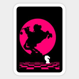 Pink Chess Knight Sticker